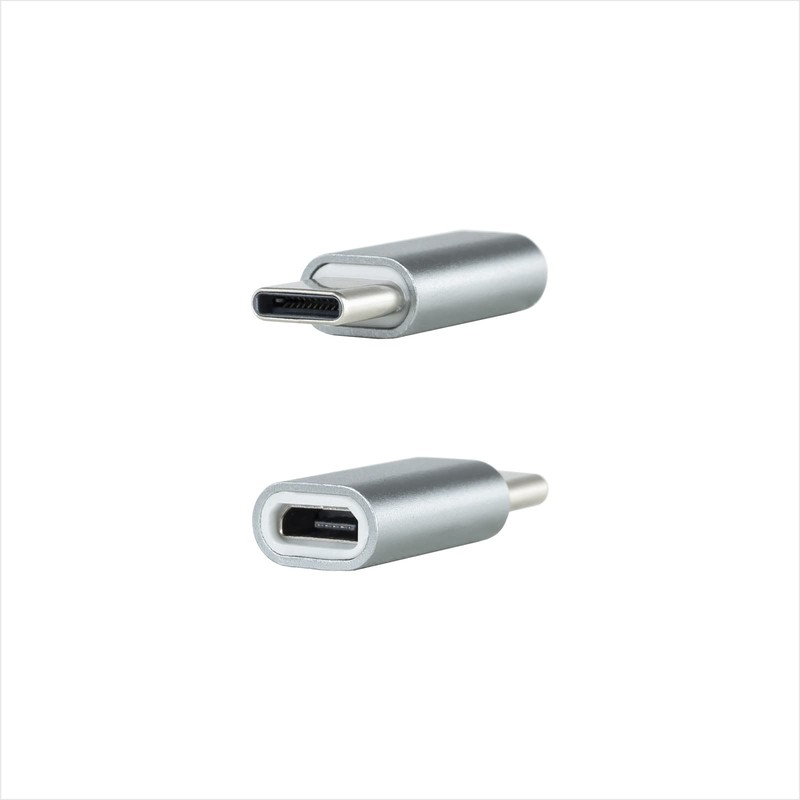 Nanocable 10.02.0011 USB-C to Micro USB Adapter, USB-C/M-Micro B/H, Aluminium,