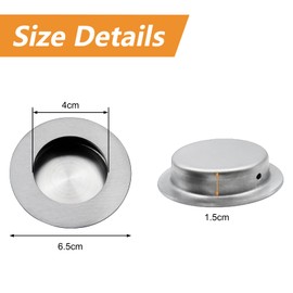 MOROBOR 2.5inch Round Embedded Door Handle,2pcs Stainless Steel Round Side Hole Flush Embedded Sliding Door Handle for Door,Cabinet,Drawer Cupboard Wardrobe.
