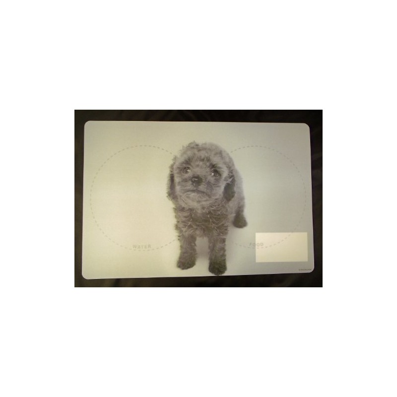 Poodle Food and Water Placemat for Your Dog with 3d
