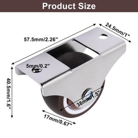 S SYDIEN 1-1/2 Inch Fixed Caster Wheels, Heavy Duty Industrial Casters Set of 4, Single Direction Tiny Rubber Wheels, Rigid Plate Casters for Trundle Bed Cabinet Drawer