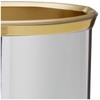 Kraftware Mylar Polished Chrome/Brass Waste Basket with 3/4-Inch Polished Brass