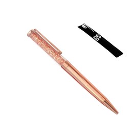 Quality Ballpoint Pen with Crystals - REFILL AND PEN POUCH INCLUDED (N+ FULL ROSE GOLD)