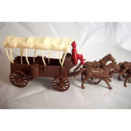 Alamo Mexican 4 Horse Covered Wagon with Two Tops and One Drive in 54mm by Classic Toy Soldiers, Inc