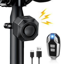 ONVIAN Bike Alarm with Motion Sensor Remote, USB-C Rechargeable Wireless Antitheft Bicycle Alarm for Bicycle Motorcycle Scooter, Sensitive Motion Detection Security Bike Accessories 110dB Super Loud