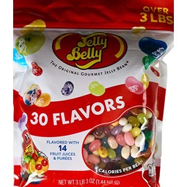 Jelly Belly Original Gourmet Beans 30 Flavors Gluten Free 3 Pounds, Strawberry, 1 Oz