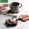 Pedoleco Wooden Coasters, Plum Blossom Shape, 3 Pieces, 3.7 x