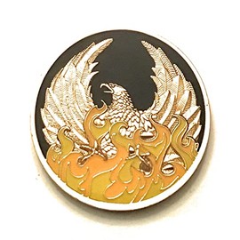 Generic 26 Year NA Black Phoenix Rising from The Ashes Medallion-Chip, Coin, Token - 24KT Gold Plated, 34mm, Mint State, Uncertified/Seller Graded