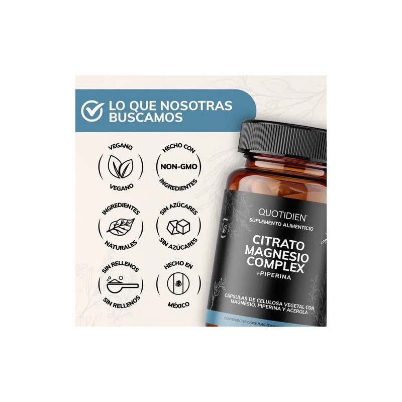 Citrato Magnesio Complex Piperina Pimienta Negra Glicinato Treonato Óxido Magnesium