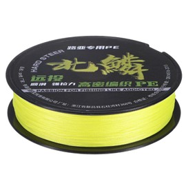 M METERXITY Braided Fishing Line, 164 Yards 0.32mm Dia Abrasion Resistant Colored Fishing Line for Saltwater/Freshwater/Ice Fishing, 8 Strand Super Strong Zero Stretch [Yellow]