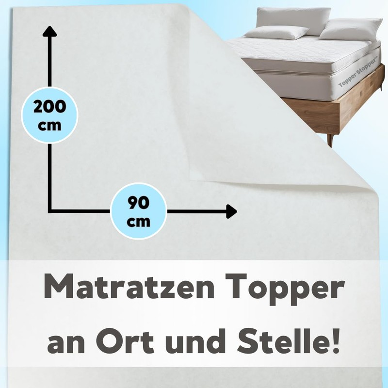 Topper Stopper Light 90 x 200 cm Mattress Protector Non-Slip