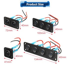 HIYFUH Rocker Switch Panel 20A Waterproof On Off 12V BlueToggle Switch for Cars Trucks Boats, 2 Years Warranty