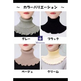Miracroute Women's High Neck Thermal Neck Warmer, Turtleneck Style, Cute, Warm, Knit Sweater, Autumn, Winter, Korea, Fashion, Collar, Black