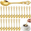 Dandat 20 Pcs 4.9" Vintage Fancy Gold Teaspoons Coffee, Tea