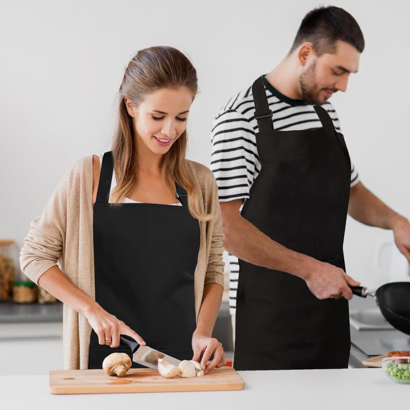 Carreneu Cooking apron, kitchen apron, aprons with 2 pockets, waterproof