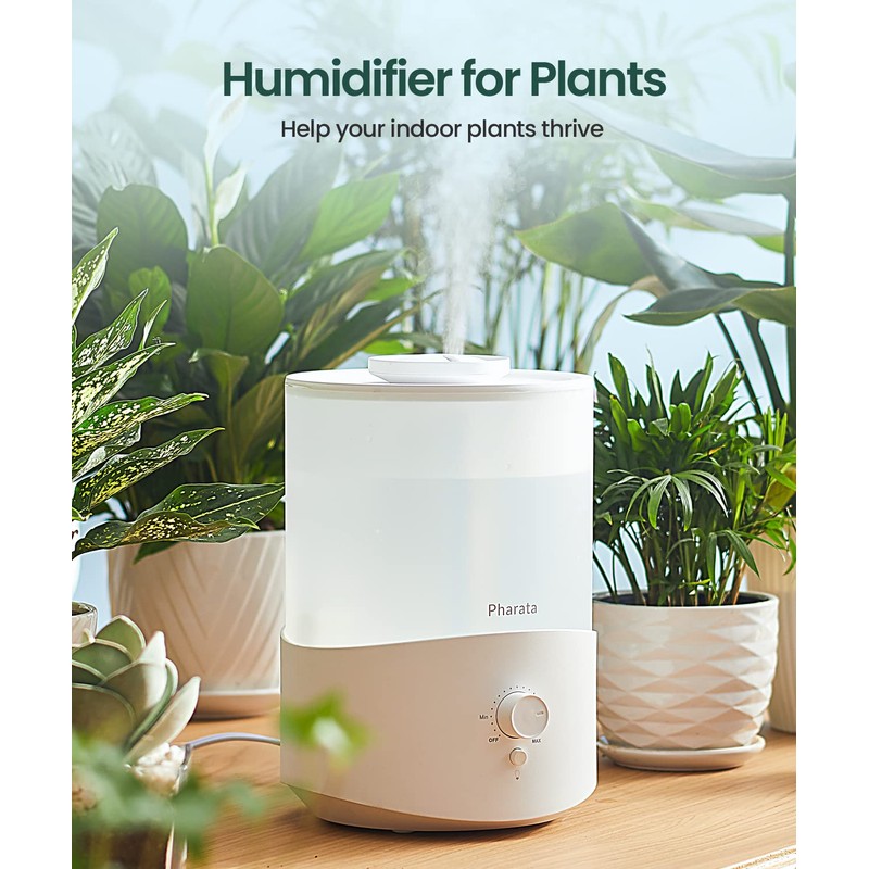 Pharata Humidifiers for Bedroom Large Room, 2.5L Cool Mist Humidifier
