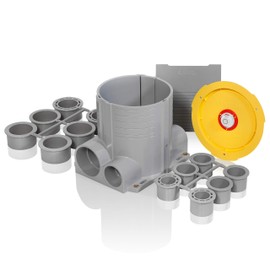 Leviton 2-Gang Concrete Floor Box System, FBBOX-GY, Gray