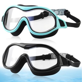 BYZESTY Swimming Goggles, Pack of 2 Diving Goggles, Adjustable Swimming Goggles for Men and Women, Anti-Fog Swimming Goggles, Leak-proof Swimming Goggles, for Swimming, Snorkelling,