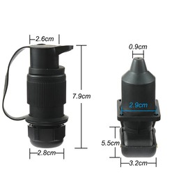 Eacalyc Socket 3-Pin 12 V and Plug Trailer 3-Pin 3-Pin Socket Tractor Plug Towing Hitch 3-Pin Waterproof for Agricultural Machinery, Truck Tractor, Boat