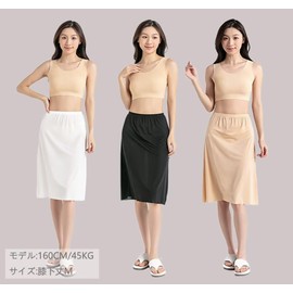 Eukkis 0.004 inch (0.1 mm) Ultra Thin! Premium Cooling Petticoat, Non-See-through, Skirt Inner, Slip, Cool, Ice Silk, Cool, Smooth Skin, Anti-static, Anti-Hibble, Sweat Absorbent, Quick Drying,