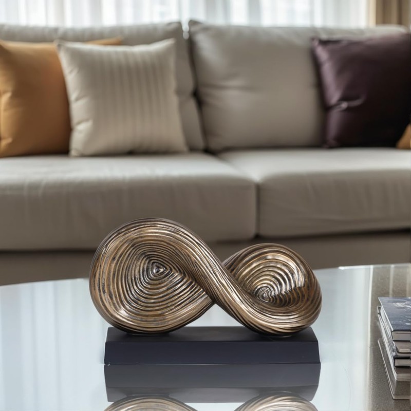 5.5‘’ Infinity Knot Sculpture - Abstract Decorative Object, Modern Infinity