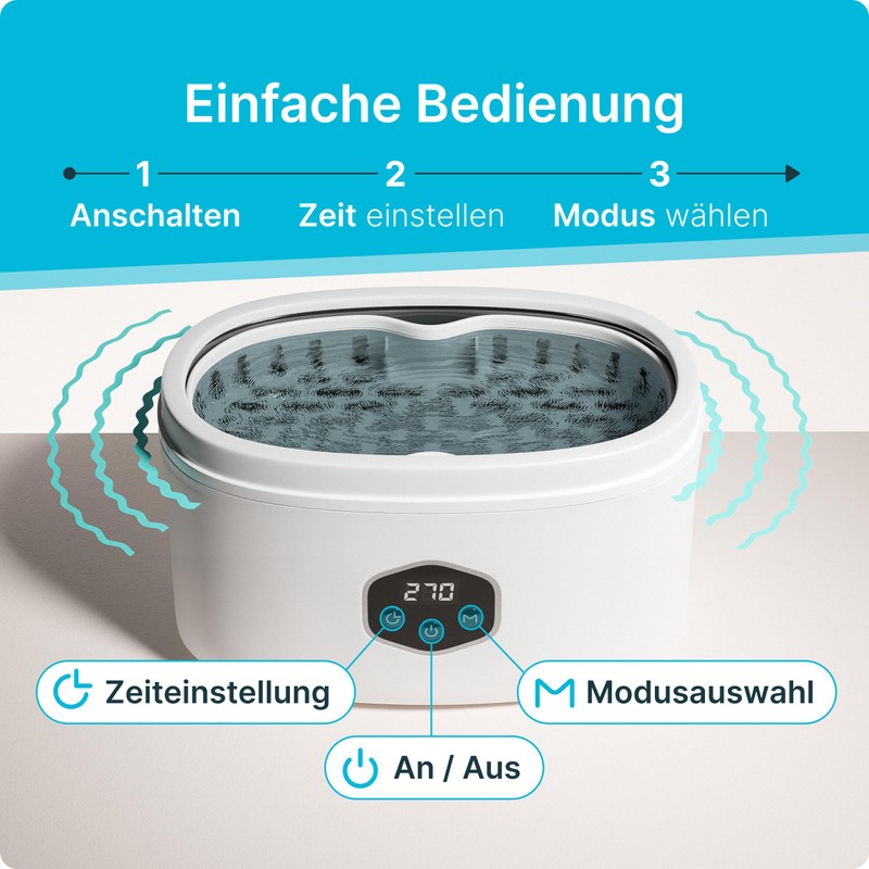 KLARBERG Ultrasonic Cleaning Device Glasses 600 ml + Ultrasonic Cleaner
