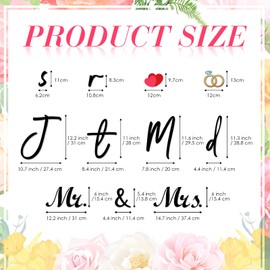 20 Pieces Just Married Sign Car Decorations Red Heart Garage Door Magnetic Decals Ornate Wedding Car Decorations Just Married Door Sign for Honeymoon Anniversary Wedding Party Panel Tailgate Decor