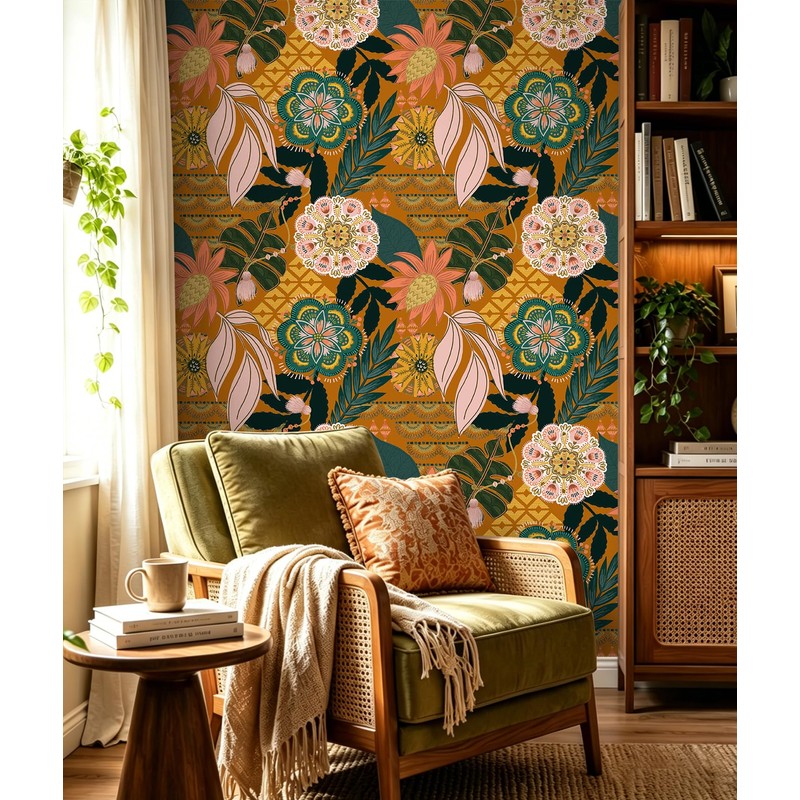 Wallpaper Peel and Stick Renter Friendly Textured Wallpaper Boho