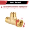EFIELD Angle Stop Add-on Tee Valve, 3/8" Compression Inlet x