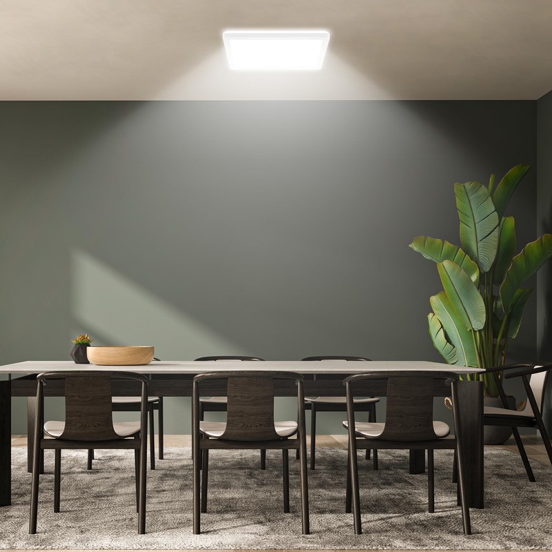 BRILONER - LED ceiling light with indirect light, flat, neutral