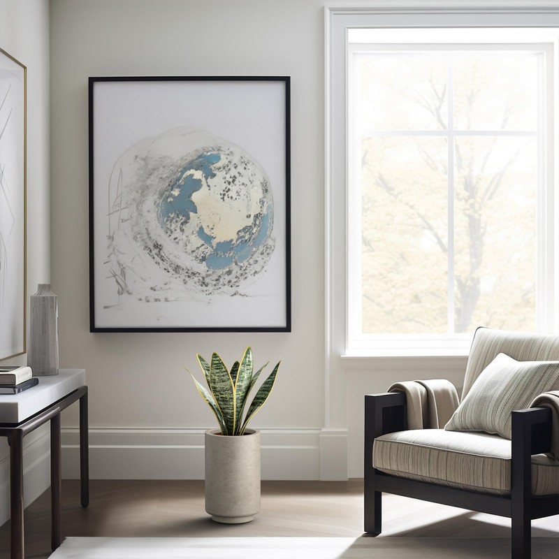 Kante 15.7 Inch Tall Concrete Planter, Round Pedestal Design Garden