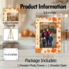 Cazhes Fall Pumpkin Picture Frames, Hello Autumn Wooden 4x6 Photo