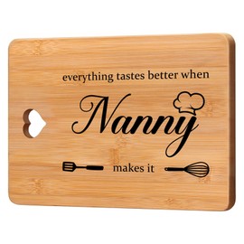 Nanny Gifts - Bamboo Cutting Board, Nanny Birthday Gifts, Idea Gifts for Nanny, Nanny Gifts from Grandchildren, Kitchen Gifts for Nanny Grandma Granny Nana Nan, 28x21.5x1cm.