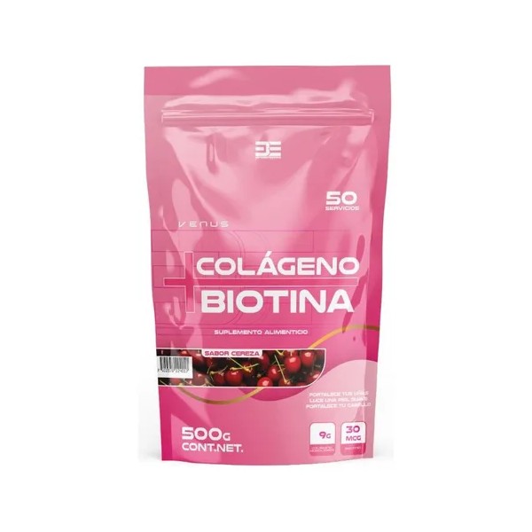 Be Venus Colageno + Biotina 50servs 500g Sabor Cereza