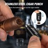 Tesonway Cigar Punch Cutter, 2-in-1 Cigar Needle, Cigar Draw Enhancer