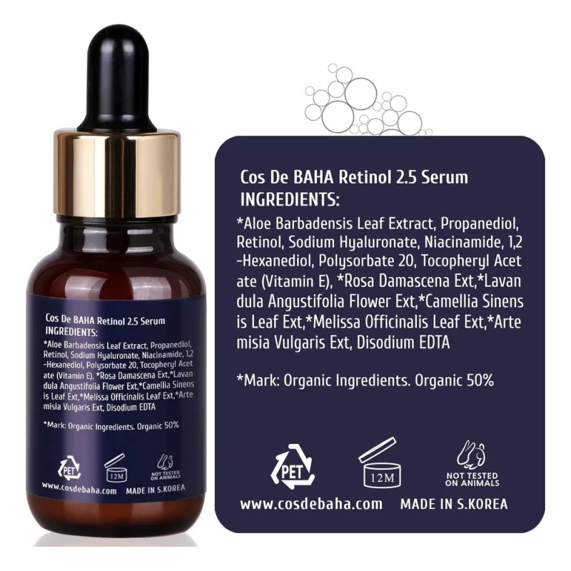 Serum Retinol 2.5 Con Vitamina E Cos De Baha 30ml