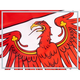 PHENO FLAGS Brandenburg Flag - Federal State Flag with Brass Eyelets - 90 x 150 cm - Weatherproof Flags for Flagpole - 100% Polyester