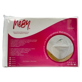 MEBY 90 x 200 cm Waterproof Mattress Protector. Breathable Cotton Mattress Topper, Waterproof, Moisture Protection, Elastic, Crinkle-Free, with 4 Corner Elastics (90 x 200 cm (Set of 2))