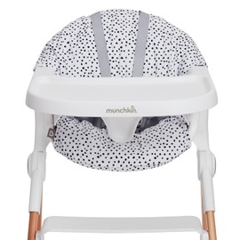Munchkin Early Feeding Support Cushion for Float High Chair - Reversible, Machine Washable, Modern Design, Perfect for Starting Solids, Black/White