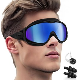 Rantizon Polarized Swim Goggles, Anti UV & Fog Swimming Goggles for Adult, Unisex No Leaking Swimming Goggle for Men Women Youth