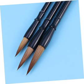 Tofficu 2sets Drawing Brush Set Wolf Hair 3 Sizes Chinese Calligraphy Kanji Japanese Writing Handmade Art Brush 3pcs*2