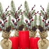BANBERRY DESIGNS Christmas Floral Pots - Set of 8 -