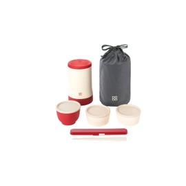 OSK UTSUWA ENJI SW-3 Stainless Steel Thermal Lunch Box, Diameter 4.1 x 6.8 inches (10.5 x 17.3 cm)