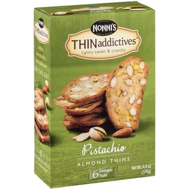 Nonni's THINaddictives Almond Thins Pistachio 4.44 OZ (Pack of 18)