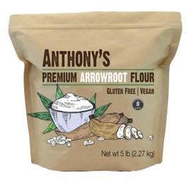 Anthony's Premium Arrowroot Flour, 5 lb, Fine Powder, Gluten Free, Non GMO, Cornstarch Alternative