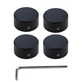 DIAO79NI Footswitch Topper Guitar Metal Pedal Button Caps with 1 Hex Wench Increasing Accuracy,Comfort for Common Switches diameter of 3/8"| BUTTONS V1 4Pcs, Black