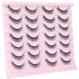 Kiromiro Natural Lashes Wispy Fake Eyelashes Nautal Look 10mm 3D Mink Lashes Extension Soft Strip Eyelashes Pack