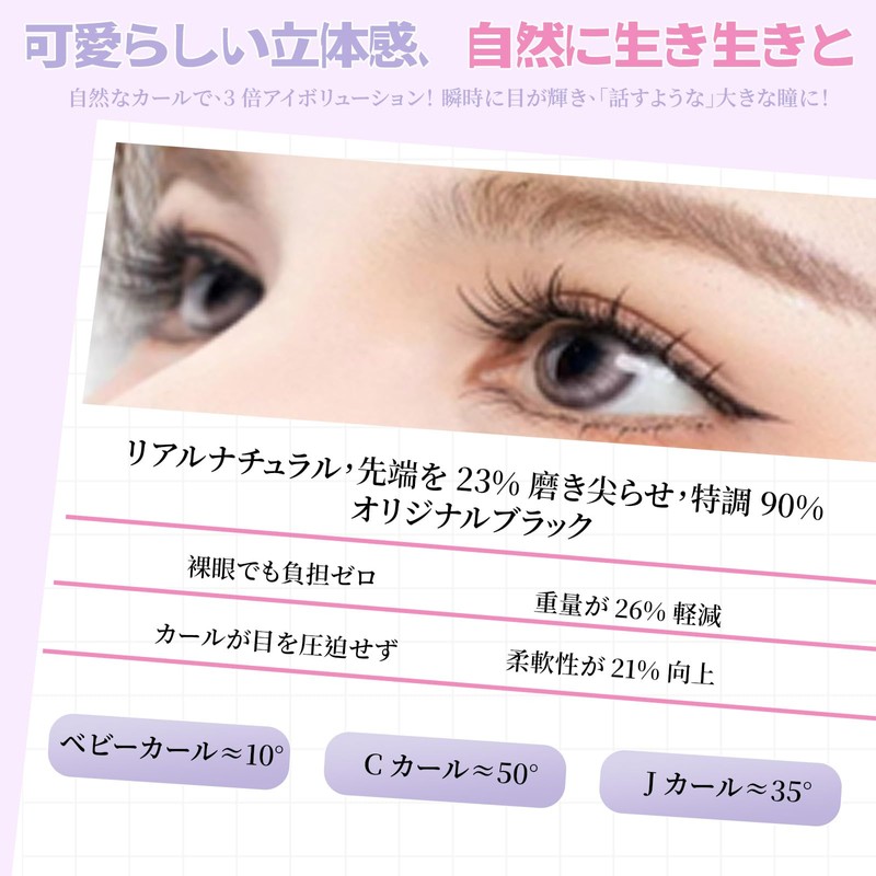 Yosanda False Eyelashes, No Glue, 1 Second, False Eyelashes, Natural,