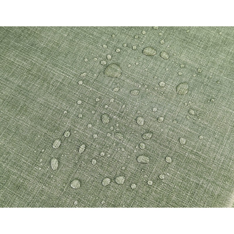 Karina Home Moss Green Linen Look Wipe Clean Tablecloth Vinyl