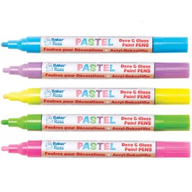 Baker Ross Pastel Deco & Glass Paint Pens - Pack of 5, Easter Crafts, Craft For Kids (AT480)