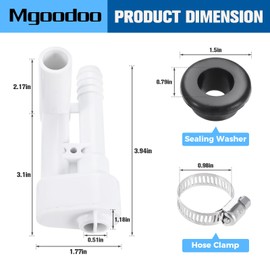 Mgoodoo 385316906 Vacuum Breaker Kit, RV Toilet Vacuum Breaker Kit for Dometic Sealand VacuF Lush Traveler Toilets Without Handle Sprayer Hook Up